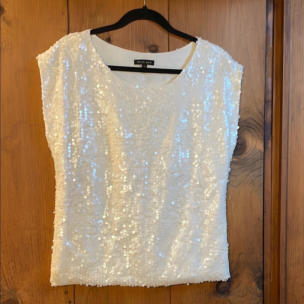 White Sequin Top